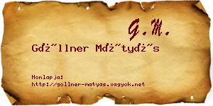 Göllner Mátyás névjegykártya